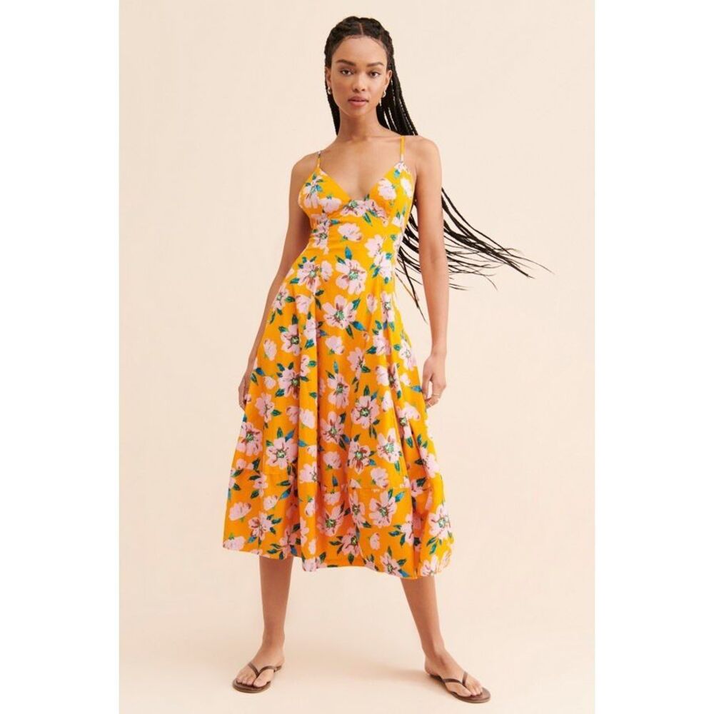 Free People Finer Things Printed Halter Midi Dress